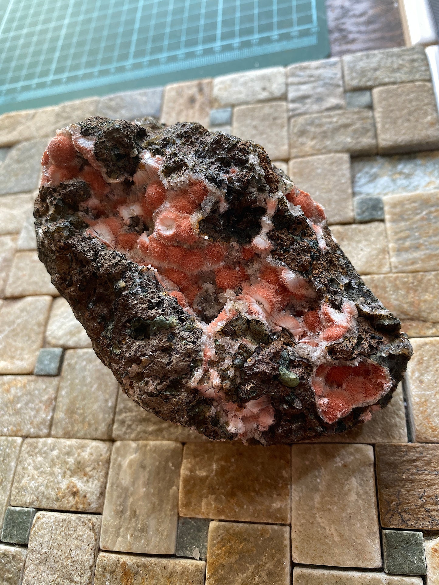 THOMSONITE WITH MESOLITE IMPRESSIVE SPECIMEN : RAISEN, MADHYA PRADESH, INDIA 437g MF5182