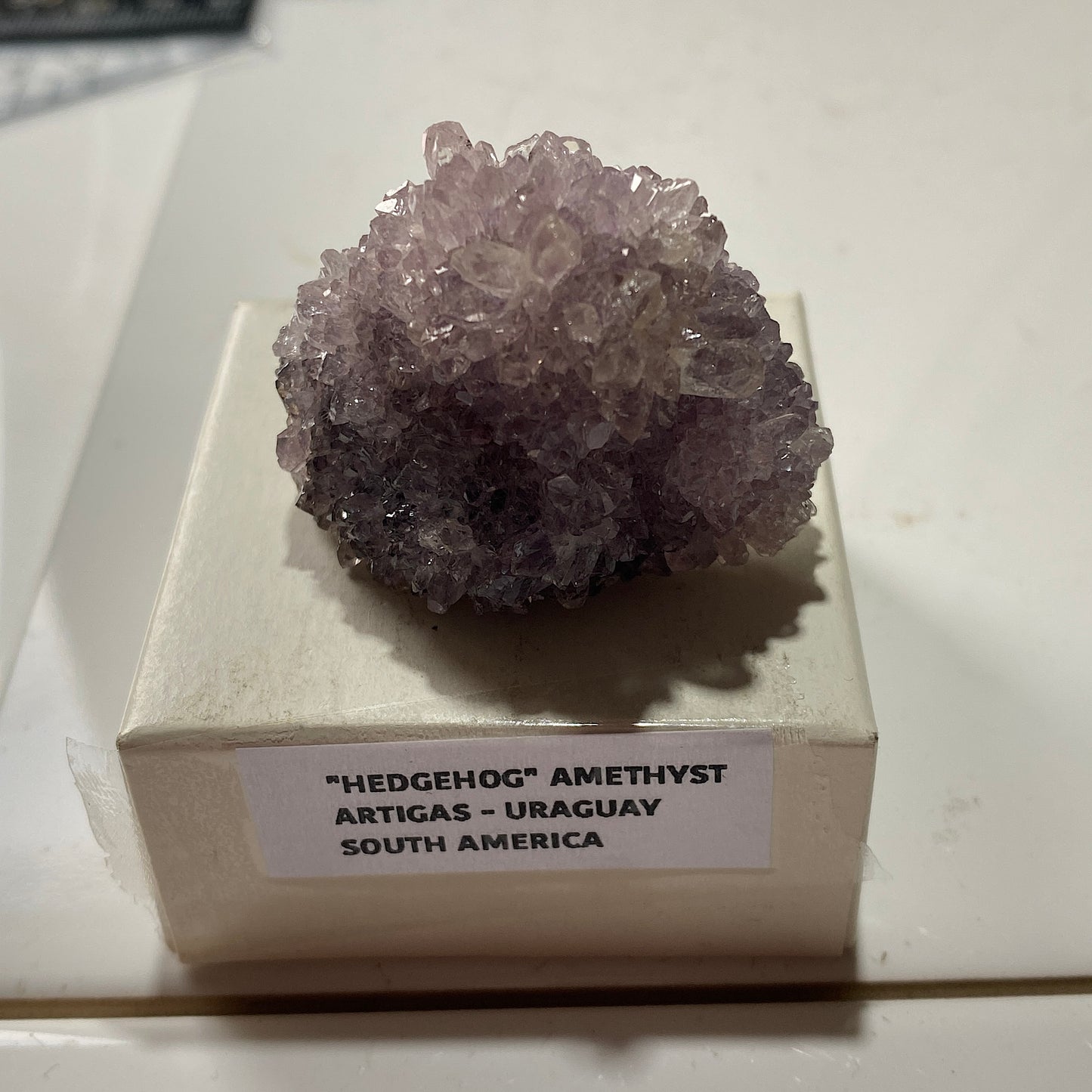 "HEDGEHOG" AMETHYST CRYSTAL CLUSTER : ARTIGAS, URUGUAY 41g MF4540