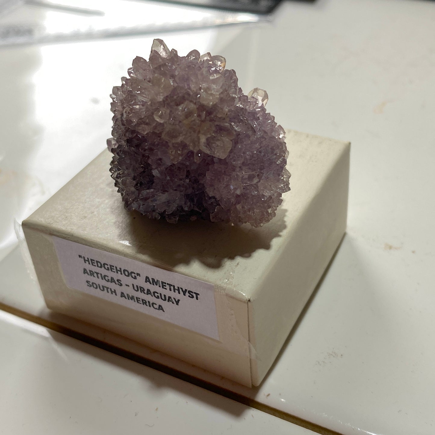 "HEDGEHOG" AMETHYST CRYSTAL CLUSTER : ARTIGAS, URUGUAY 41g MF4540