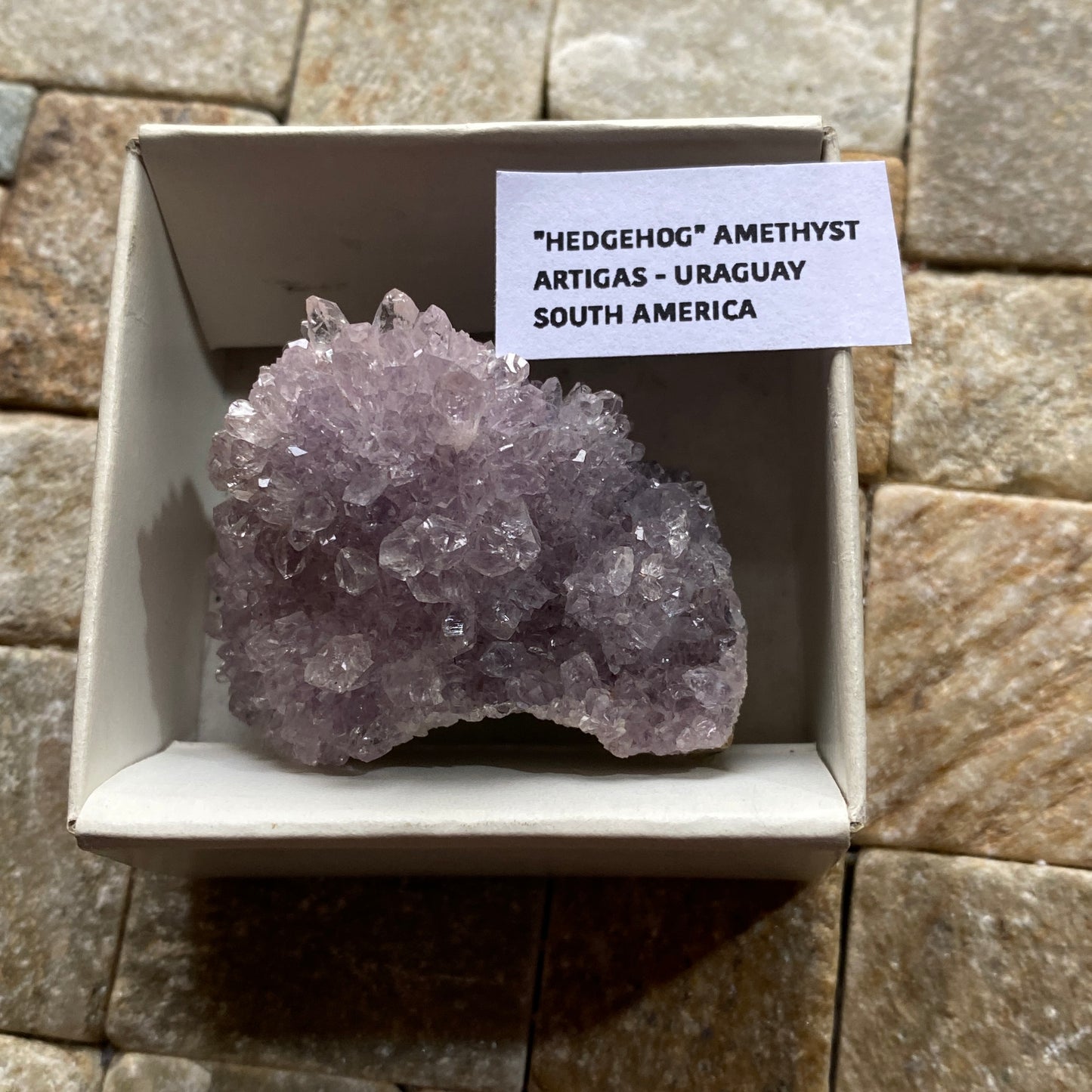 "HEDGEHOG" AMETHYST CRYSTAL CLUSTER : ARTIGAS, URUGUAY 41g MF4540