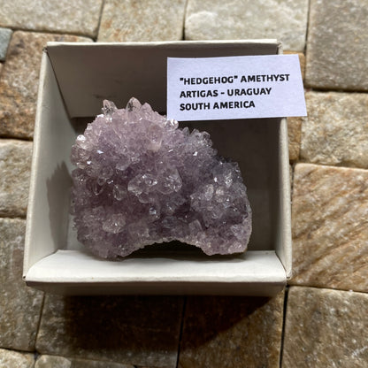 "HEDGEHOG" AMETHYST CRYSTAL CLUSTER : ARTIGAS, URUGUAY 41g MF4540