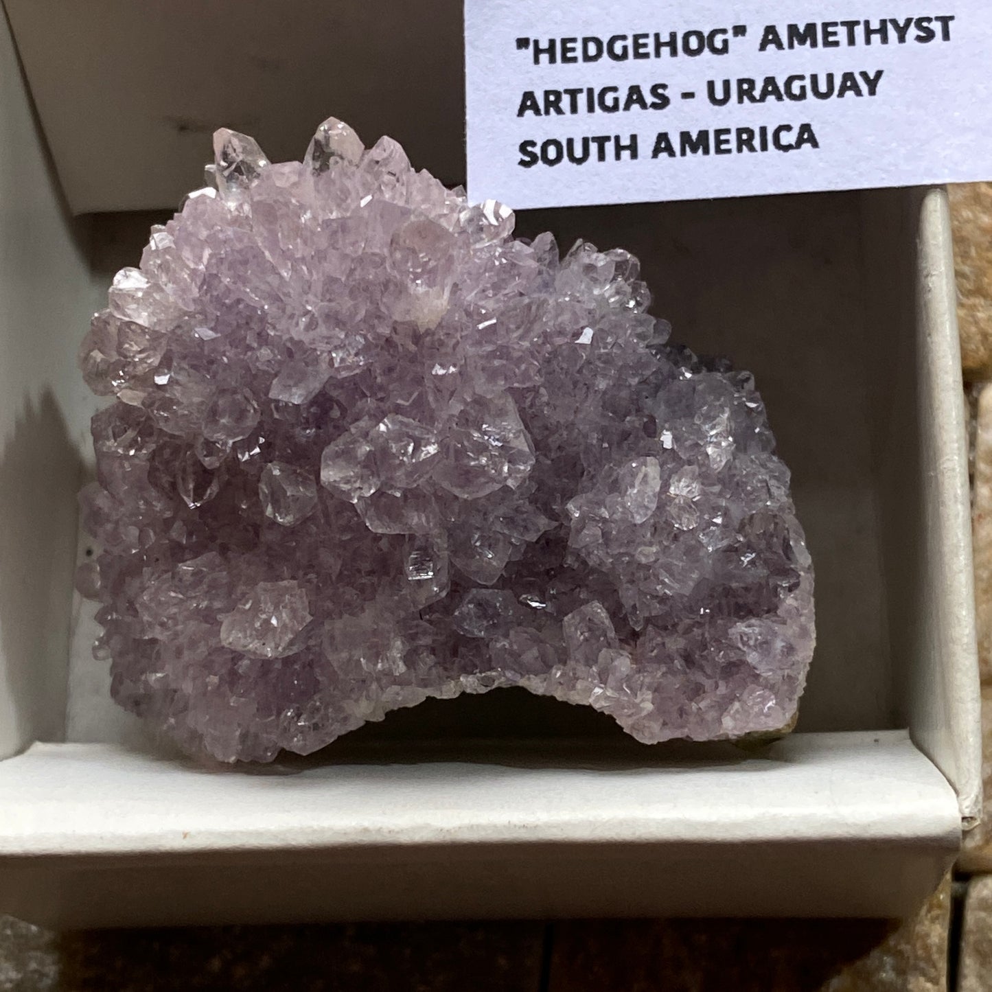 "HEDGEHOG" AMETHYST CRYSTAL CLUSTER : ARTIGAS, URUGUAY 41g MF4540