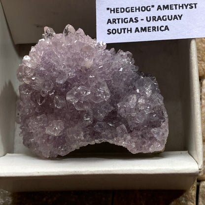 "HEDGEHOG" AMETHYST CRYSTAL CLUSTER : ARTIGAS, URUGUAY 41g MF4540