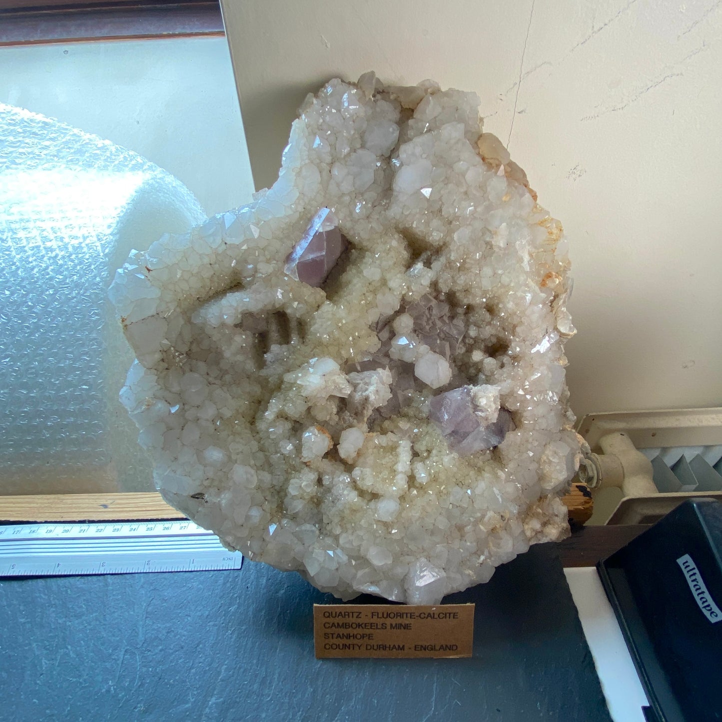 QUARTZ/CALCITE/FLUORITE - CAMBOKEELS MINE, CO DURHAM, ENGLAND SUBSTANTIAL 5.4kg MF2000