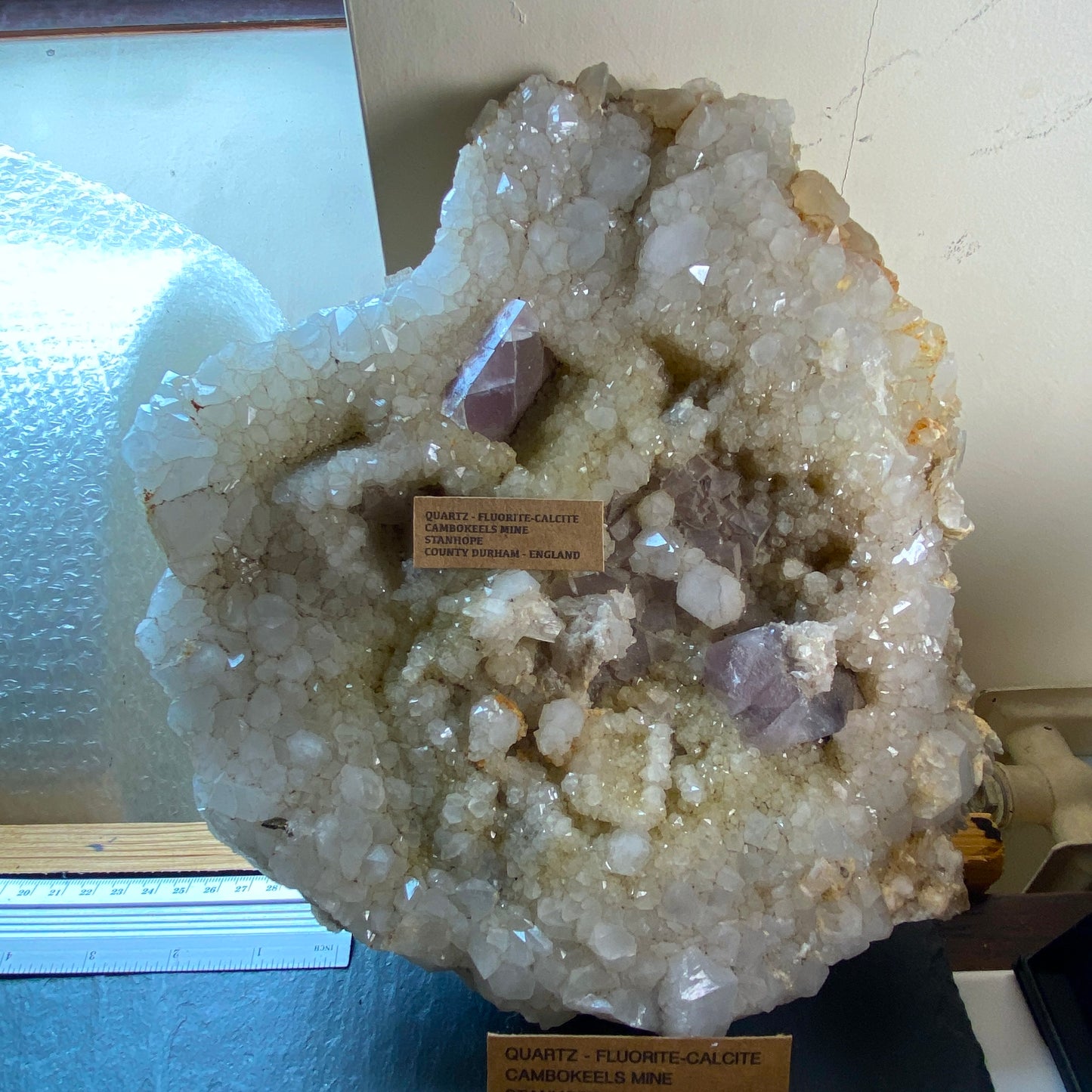 QUARTZ/CALCITE/FLUORITE - CAMBOKEELS MINE, CO DURHAM, ENGLAND SUBSTANTIAL 5.4kg MF2000