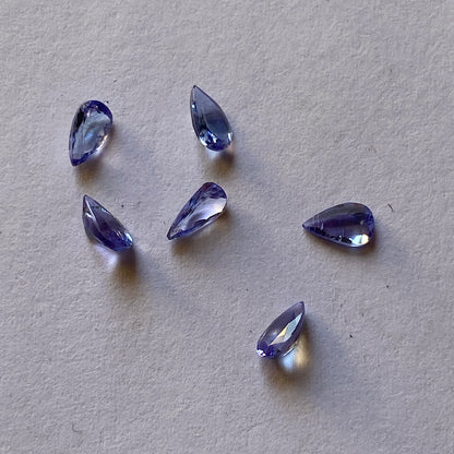TANZANITE NATURAL GEMSTONES x 6 - MERALANI HILLS, TANZANIA 1.09Ct MFG5337