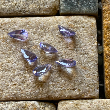 TANZANITE NATURAL GEMSTONES x 6 - MERALANI HILLS, TANZANIA 1.09Ct MFG5337