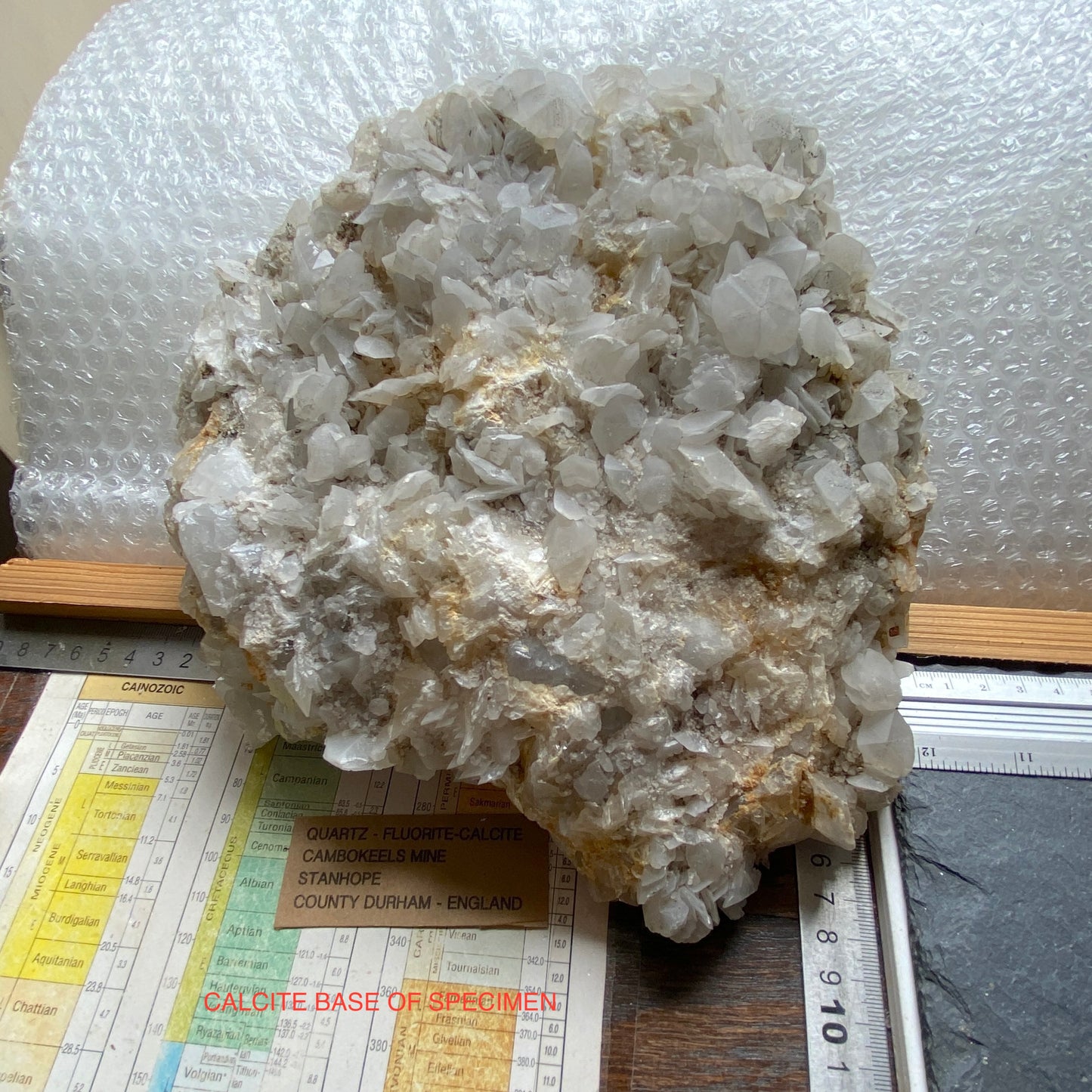 QUARTZ/CALCITE/FLUORITE - CAMBOKEELS MINE, CO DURHAM, ENGLAND SUBSTANTIAL 5.4kg MF2000