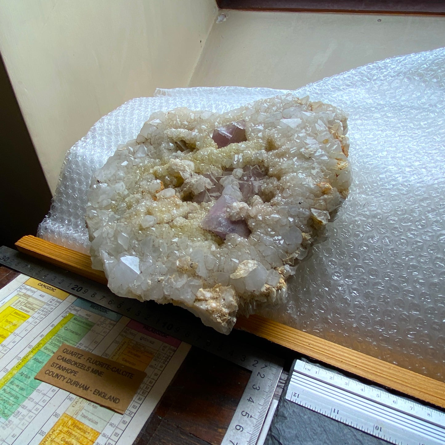 QUARTZ/CALCITE/FLUORITE - CAMBOKEELS MINE, CO DURHAM, ENGLAND SUBSTANTIAL 5.4kg MF2000