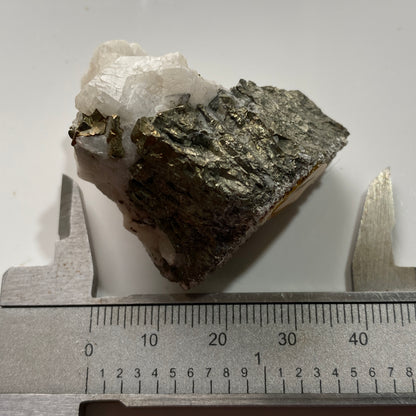 CHALCOPYRITE ON QUARTZ : HERODSFOOT MINE, CORNWALL, ENGLAND 45g MF4547
