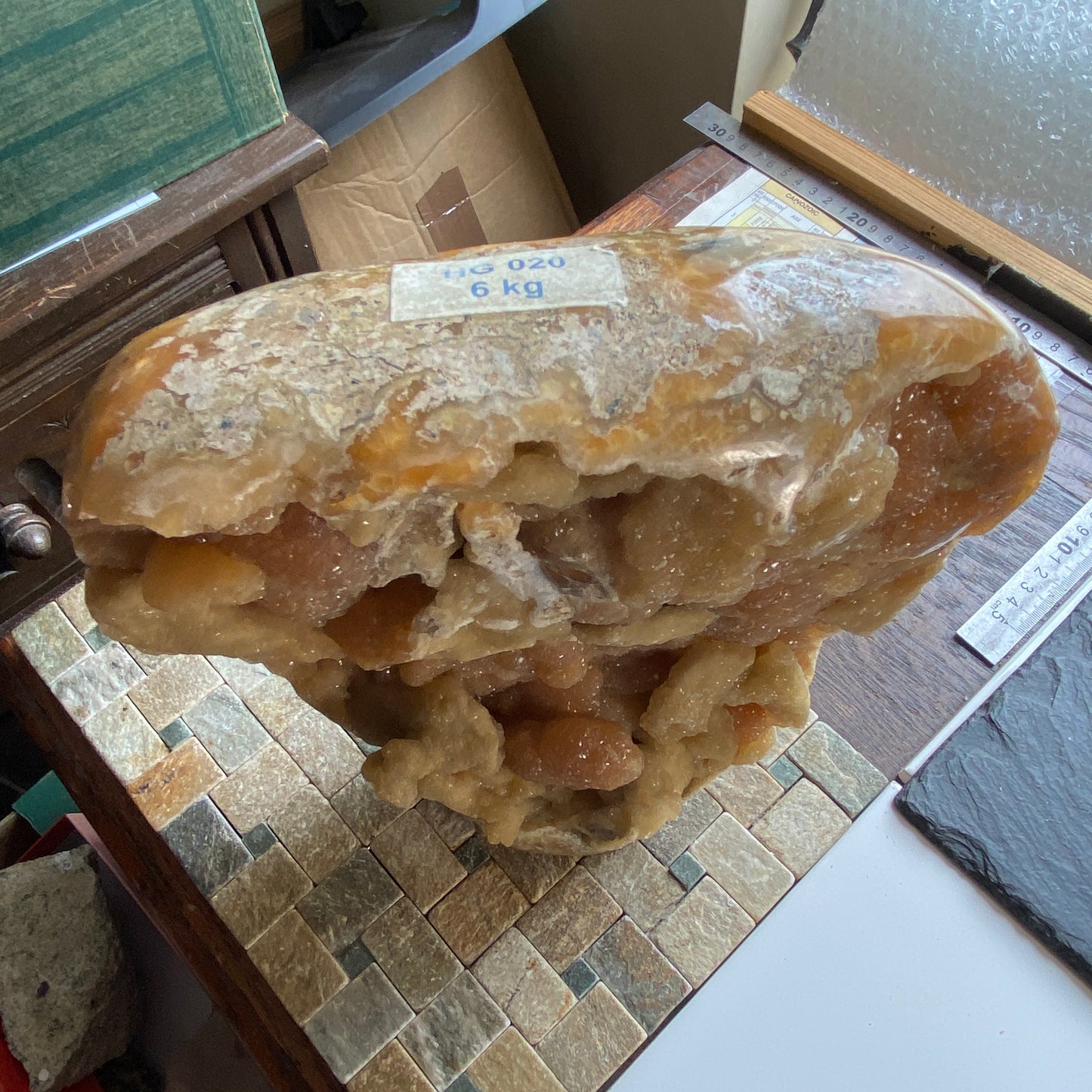 QUARTZ/CHALCEDONY GEODE - AIT OURIR, MARIKASH-SAFI, MOROCCO SUBSTANTIAL 5.9kg MF2001