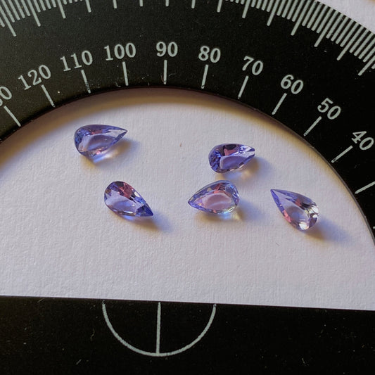 TANZANITE NATURAL MINED GEMSTONES x 5 - MERALANI, TANZANIA 1.07Ct MFG5157