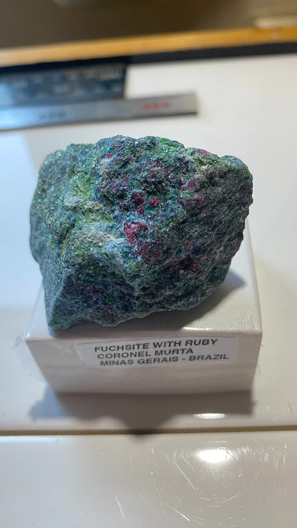 FUCHSITE WITH RUBY CORUNDUM : ERONGO MOUNTAINS, NAMIBIA, AFRICA 96g MF5189