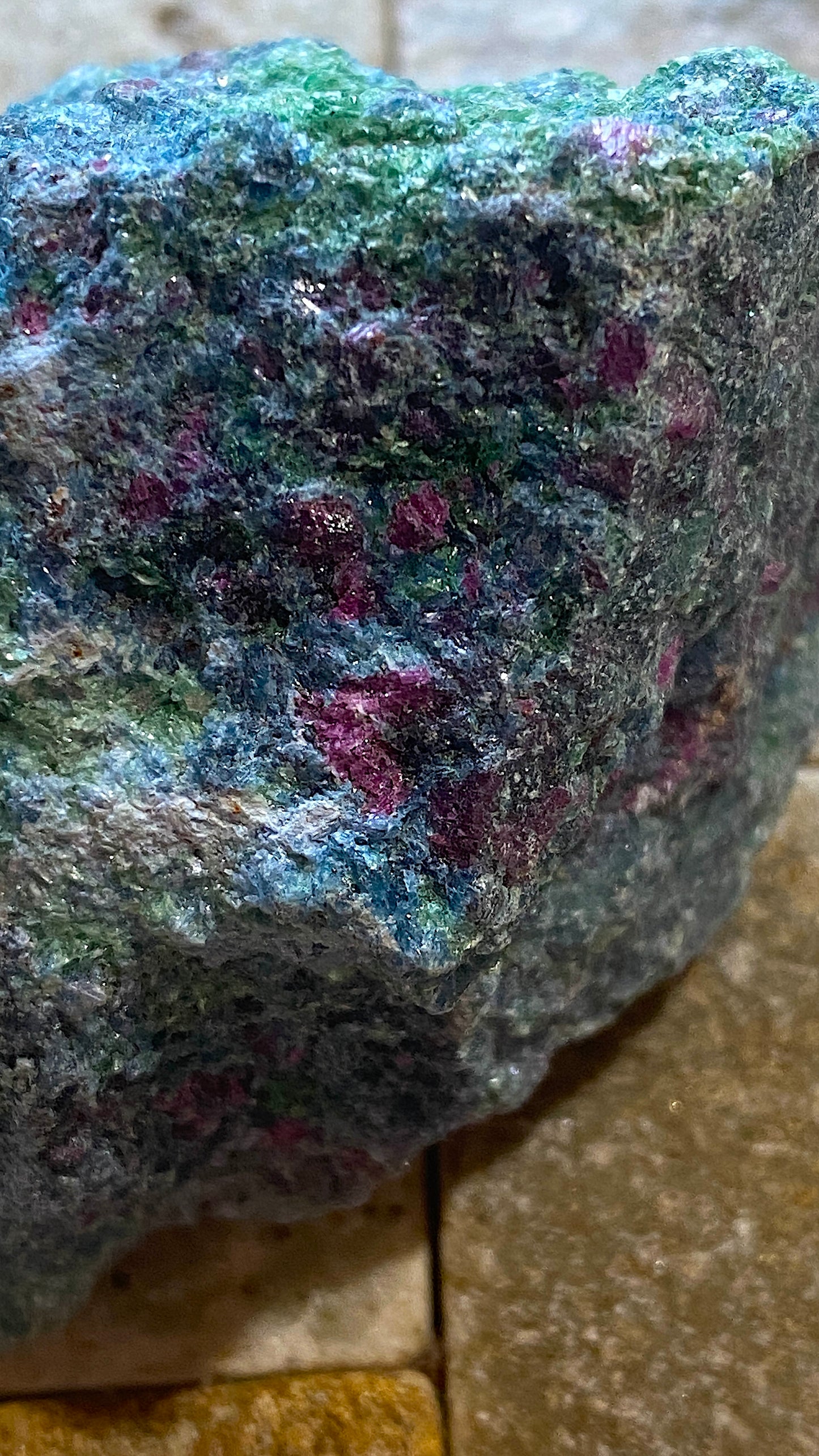 FUCHSITE WITH RUBY CORUNDUM : ERONGO MOUNTAINS, NAMIBIA, AFRICA 96g MF5189