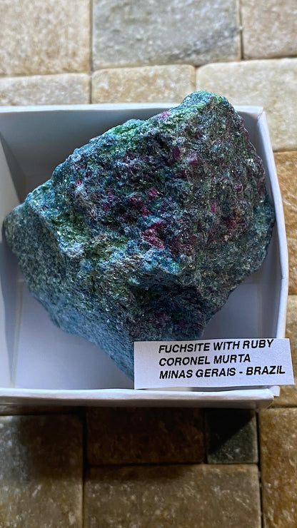 FUCHSITE WITH RUBY CORUNDUM : ERONGO MOUNTAINS, NAMIBIA, AFRICA 96g MF5189