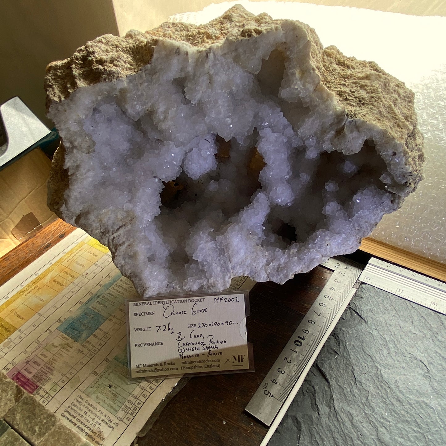 QUARTZ GEODE WONDERFUL MASSIVE PIECE FROM BU CRAA, MOROCCO 7.2kg MF2002