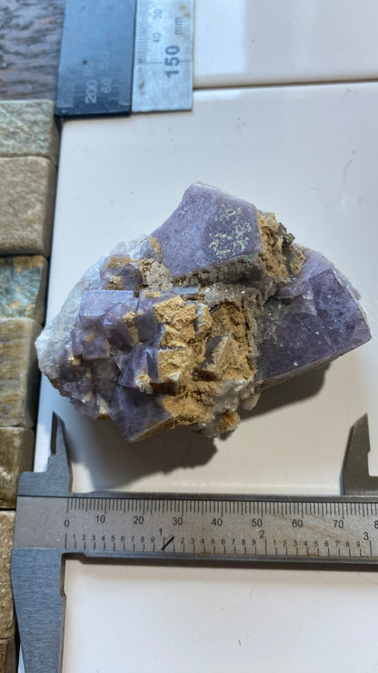 FLUORITE WITH MINOR CHALCOPYRITE : BLACKDENE MINE, IRESHOPESBURN, COUNTY DURHAM, ENGLAND 234g MF5190