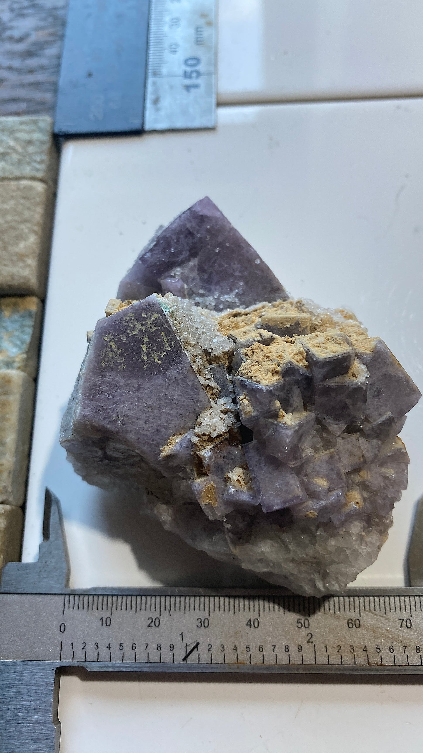 FLUORITE WITH MINOR CHALCOPYRITE : BLACKDENE MINE, IRESHOPESBURN, COUNTY DURHAM, ENGLAND 234g MF5190