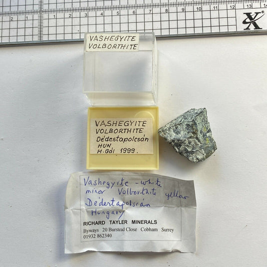 VASHAGYITE & VOLBORTHITE ON MATRIX FROM HUNGARY 13g MF9688