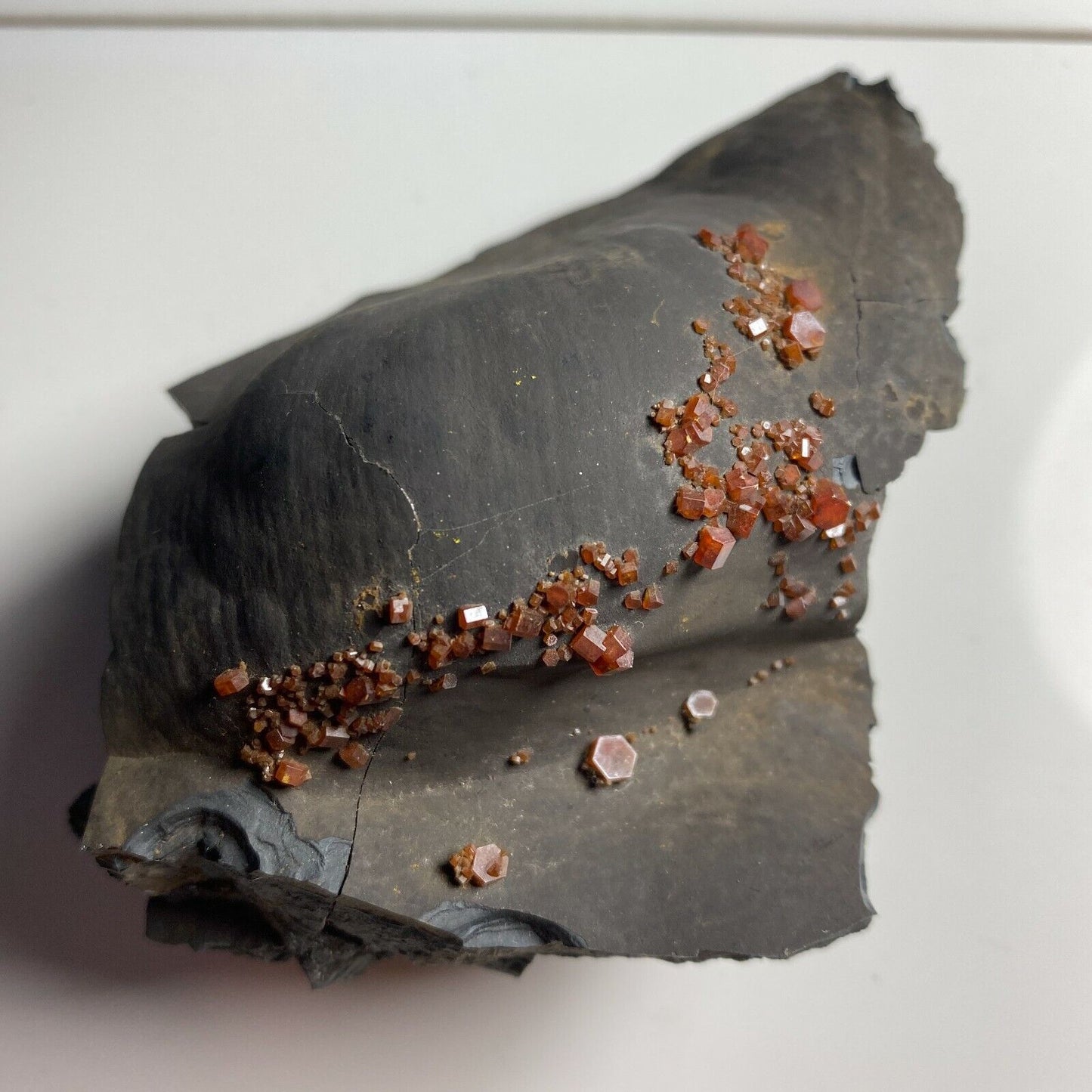 VANADINITE ON GOETHITE FROM FOUR MAN MINE MOROCCO 388g MF3973