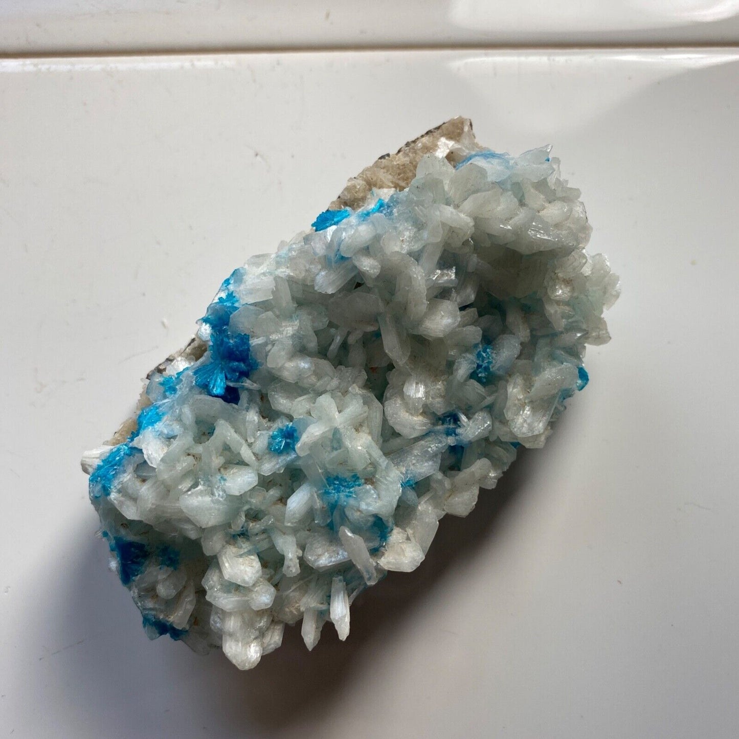 CAVENSITE ON STILBITE FROM WAGHOLI, PUNE, INDIA 114g MF6964