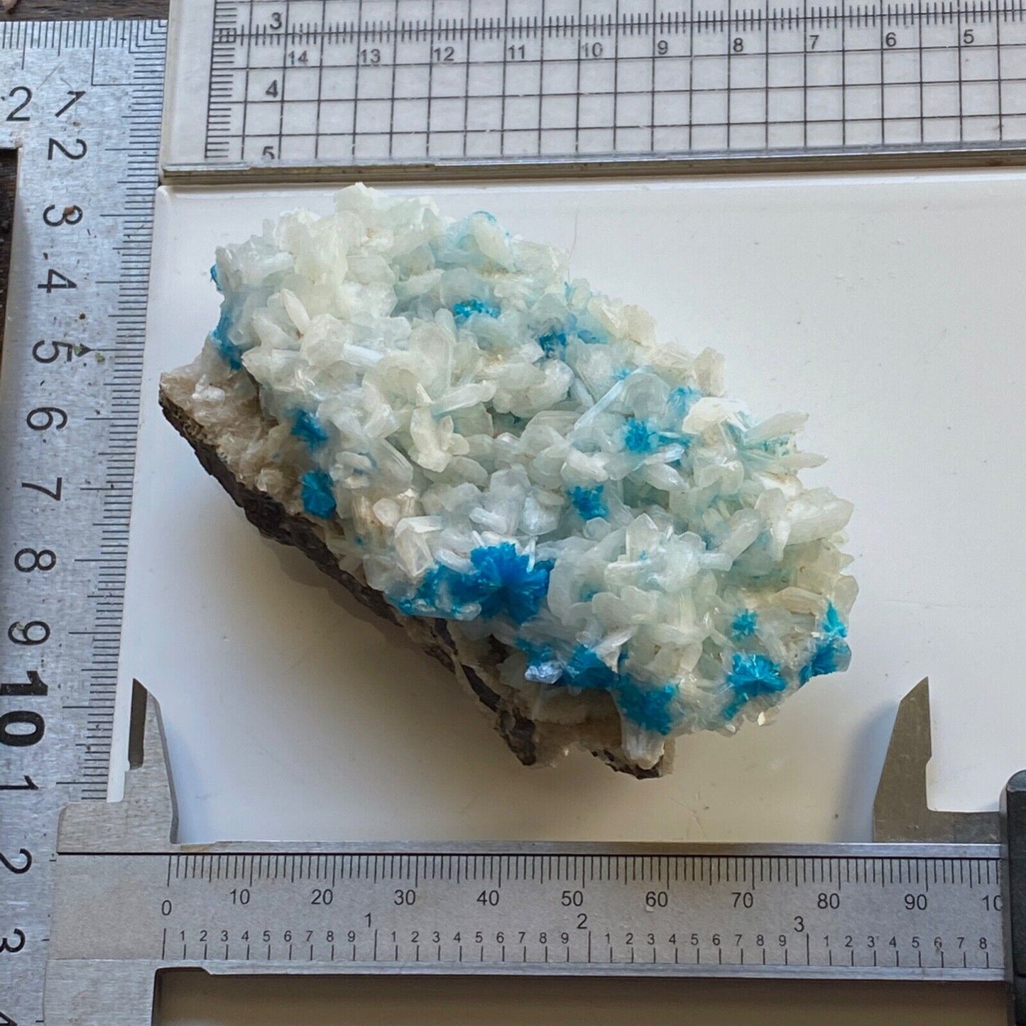 CAVENSITE ON STILBITE FROM WAGHOLI, PUNE, INDIA 114g MF6964