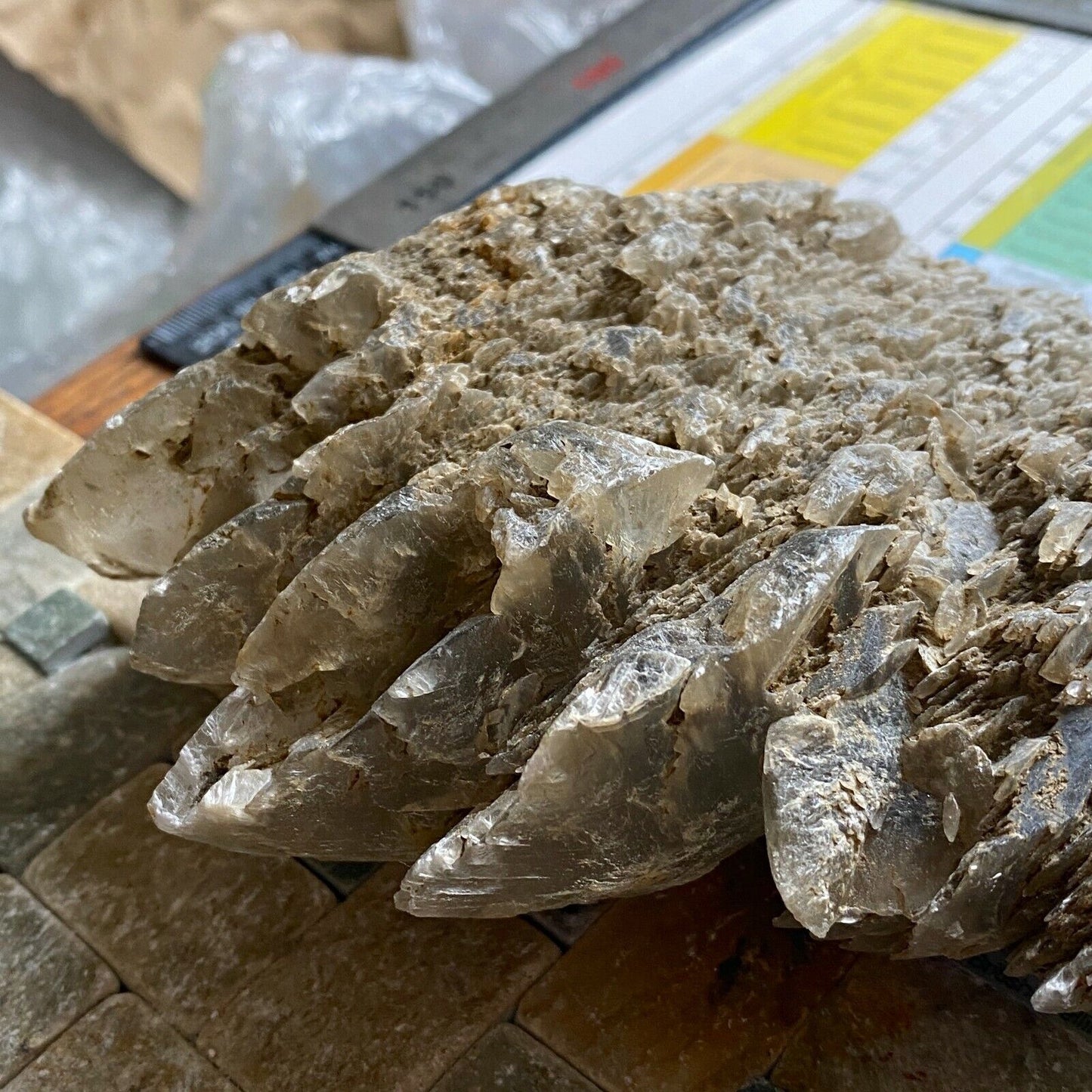 SELENITE  TWINNED CRYSTALLISATION FROM SWANAG ,DORSET ENGLAND 1051g MF6021