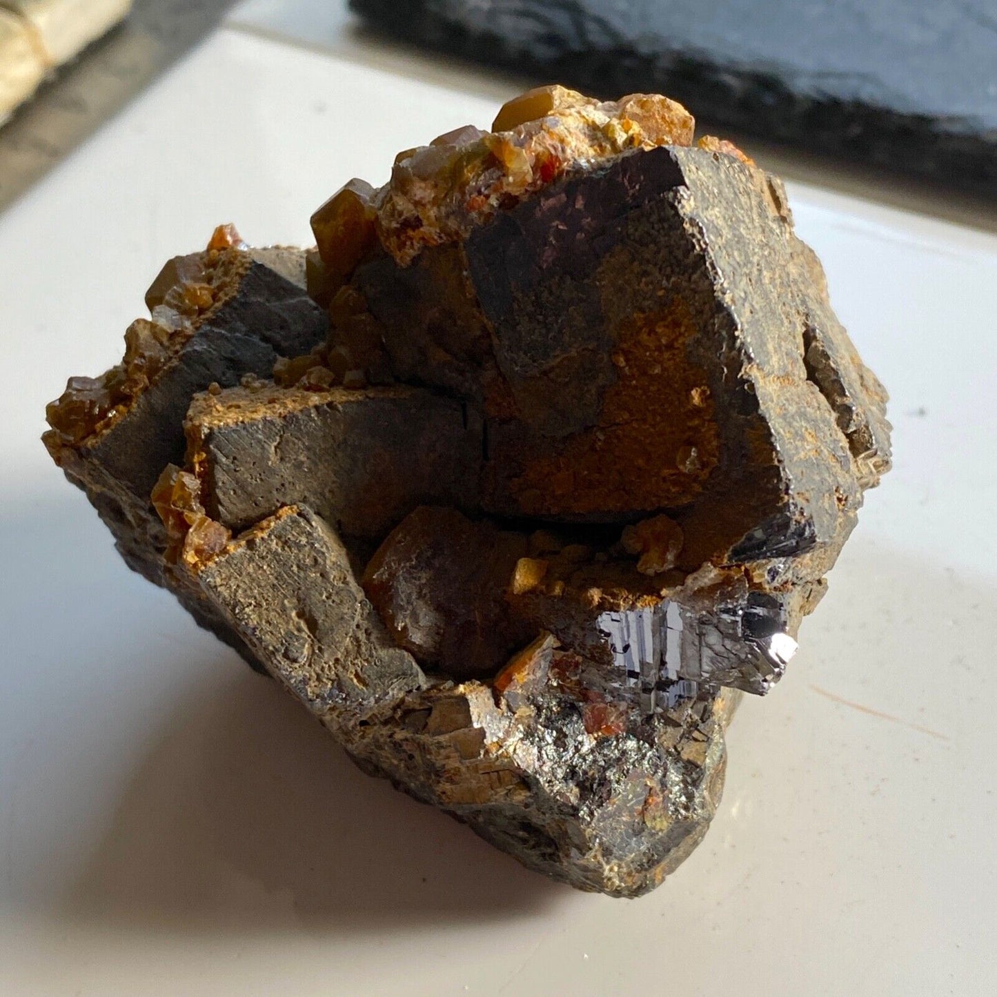 GALÈNE/SIDERITE/SPHALERITE/PYRITE ÉCHANTILLON IMPRESSIONNANT DE ROUMANIE 454g MF1150