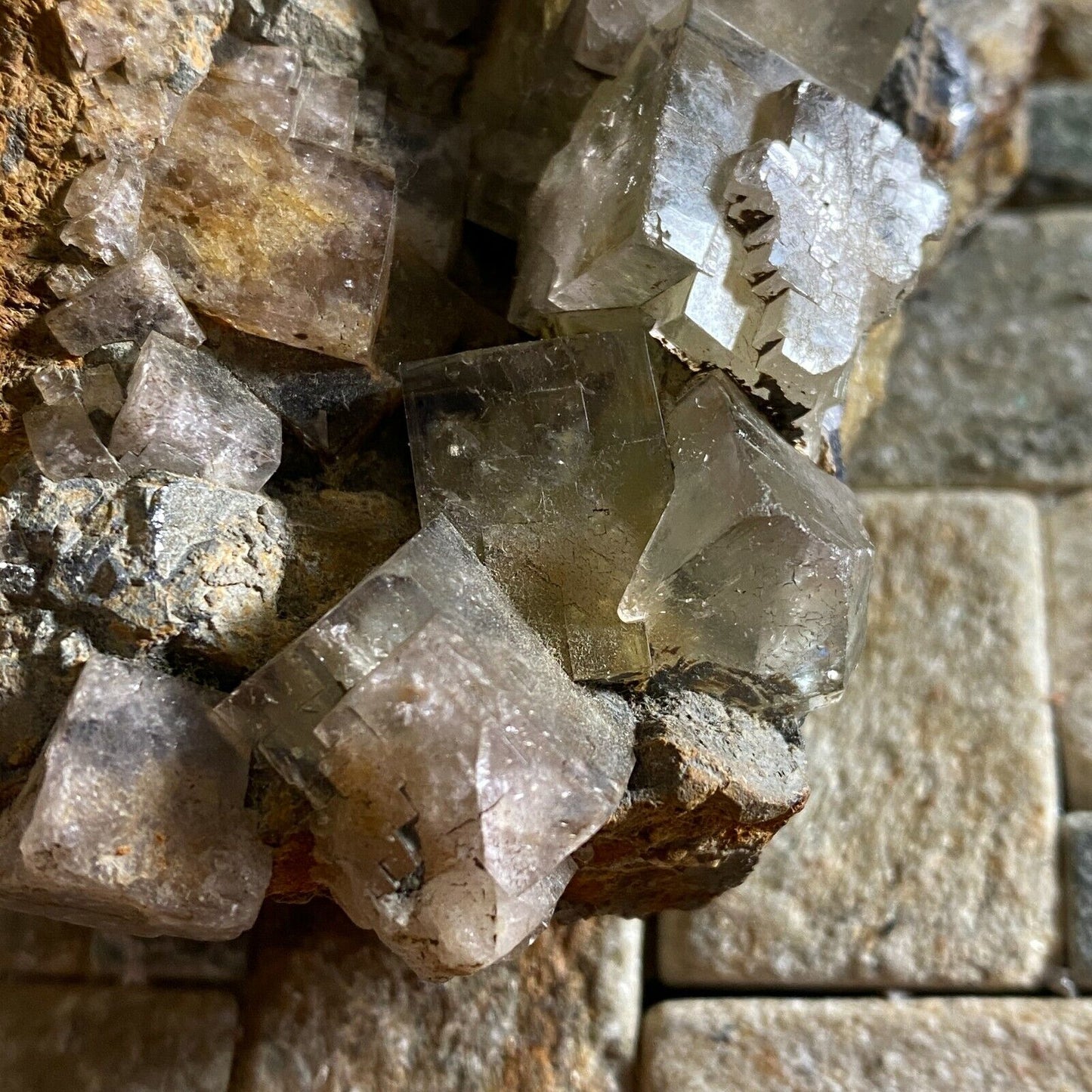 FLUORITE WITH GALENA FROM ROGERLEY MINE, CO DURHAM, ENGLAND. 435g MF6440