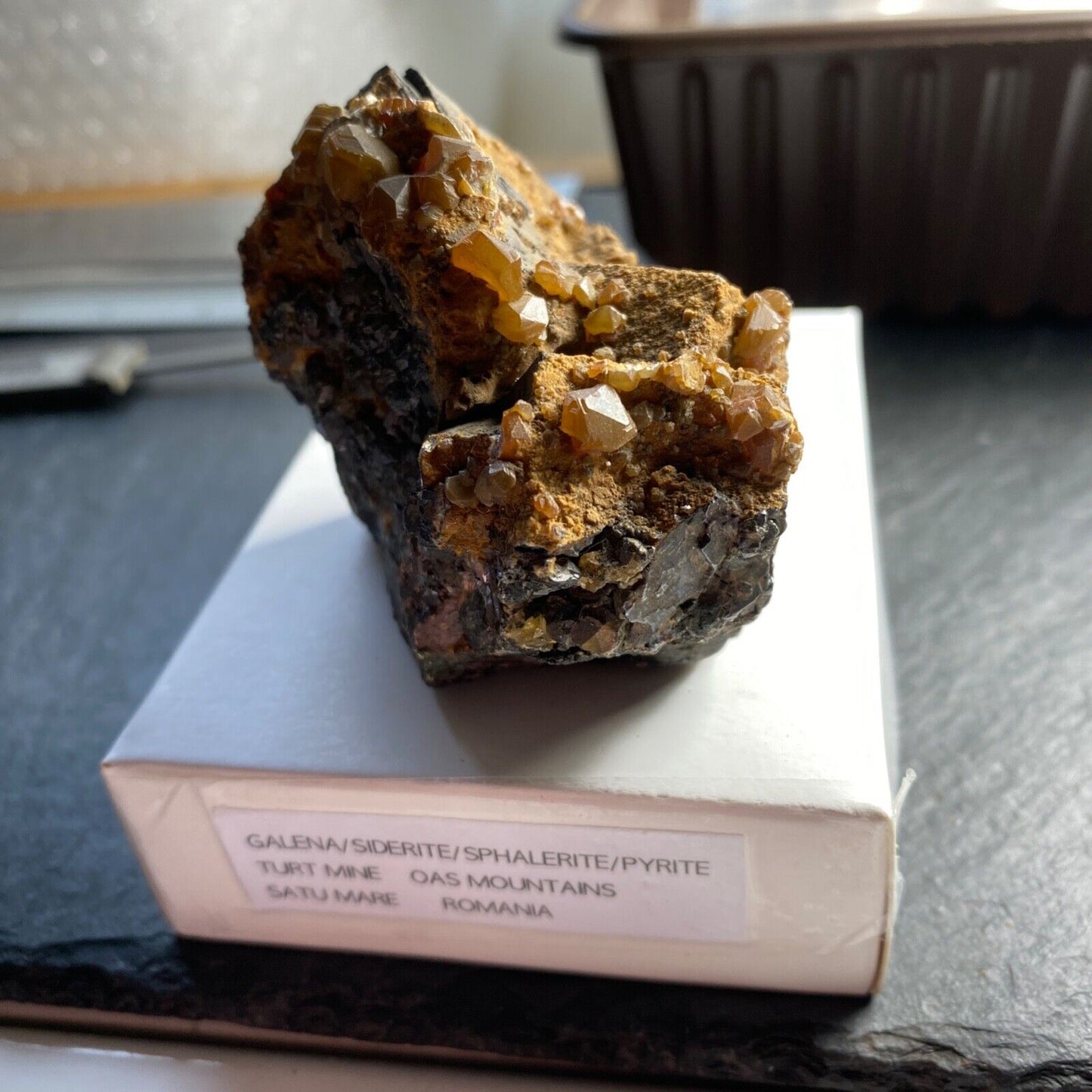 GALÈNE/SIDERITE/SPHALERITE/PYRITE ÉCHANTILLON IMPRESSIONNANT DE ROUMANIE 454g MF1150