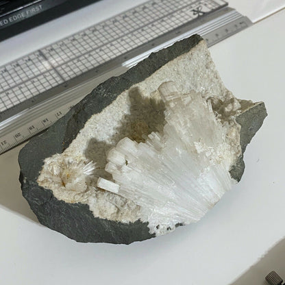 NATROLITE &amp; OKENITE LOVELY MUESTRA GRANDE DE LA INDIA 646g MF3965