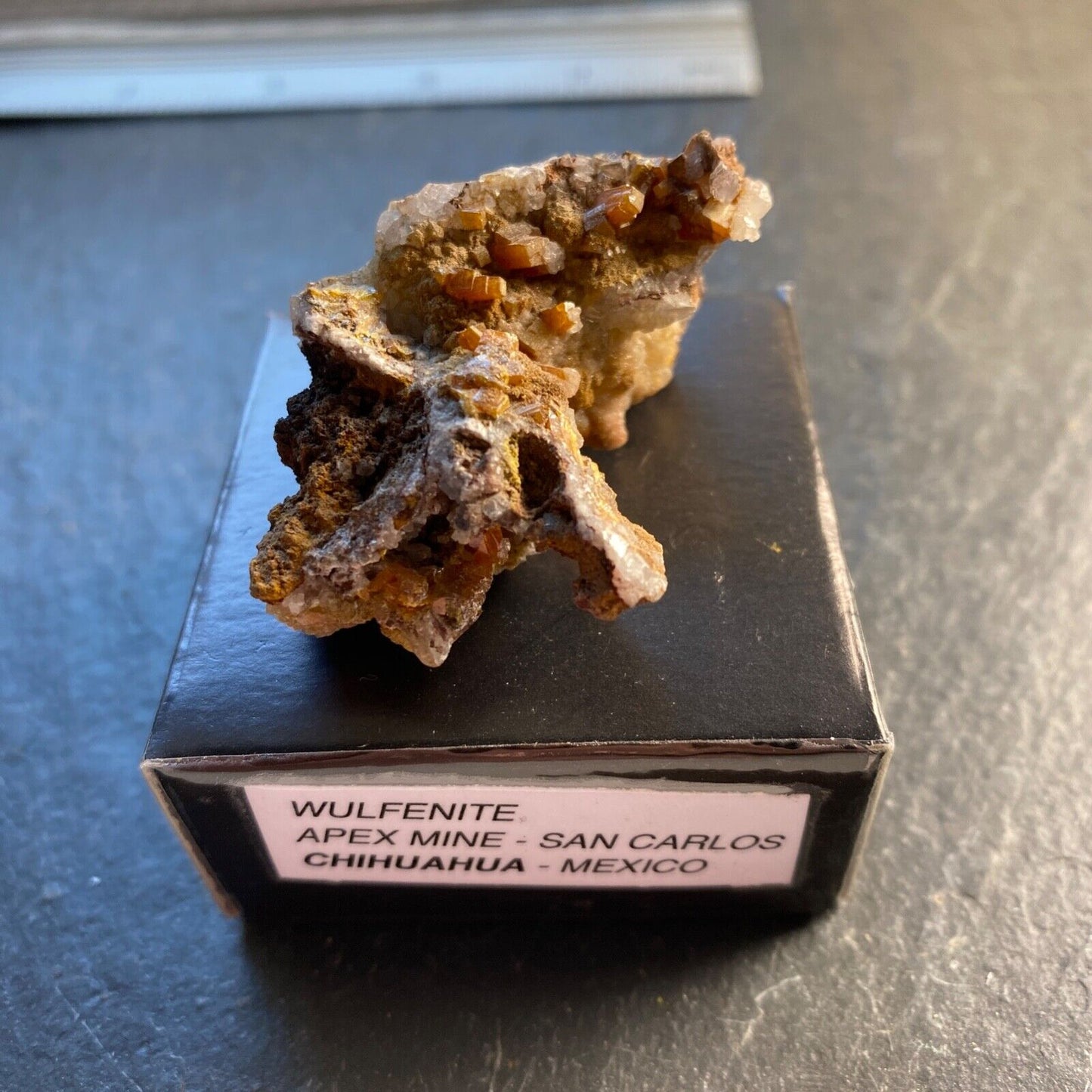 WULFENITE ON MATRIX FROM APEX MINE, MEXICO. 25g MF1190