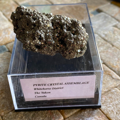 PYRITE CRYSTAL ASSEMBLAGE FROM WHITEHORSE, THE YUKON. 62g MF1082