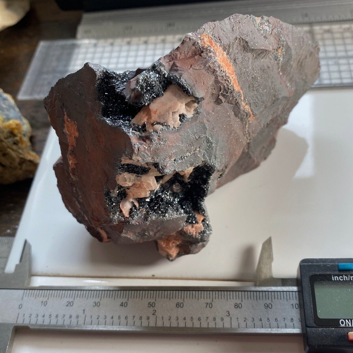 MASSIVE HEMATITE WITH SPECULARITE & BARITE SUBSTANTIAL 959g MF6861