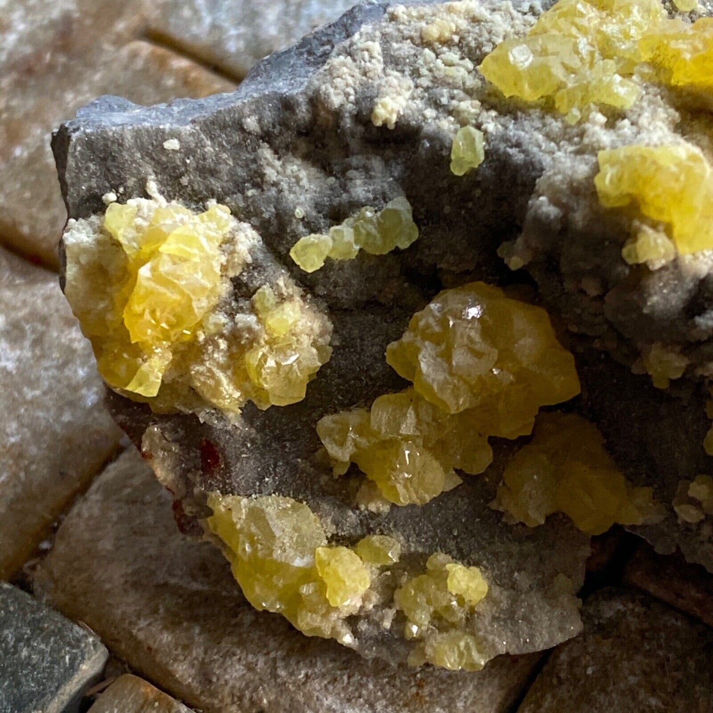 SULPHUR CRYSTALLISATION ON CELESTINE FROM SICILY 117g MF619