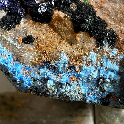 CYANOTRICHITE WITH OTHER INTERESTING MINERALS FROM ZAMBIA  87g MF3340D