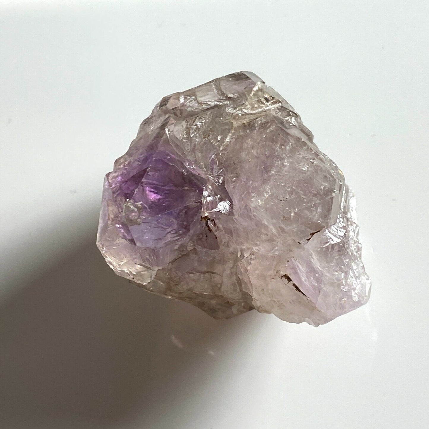 QUARTZ WITH AMETHYST GHOSTING UNUSUAL AND LOVELY SPECIMEN 87g MF1412