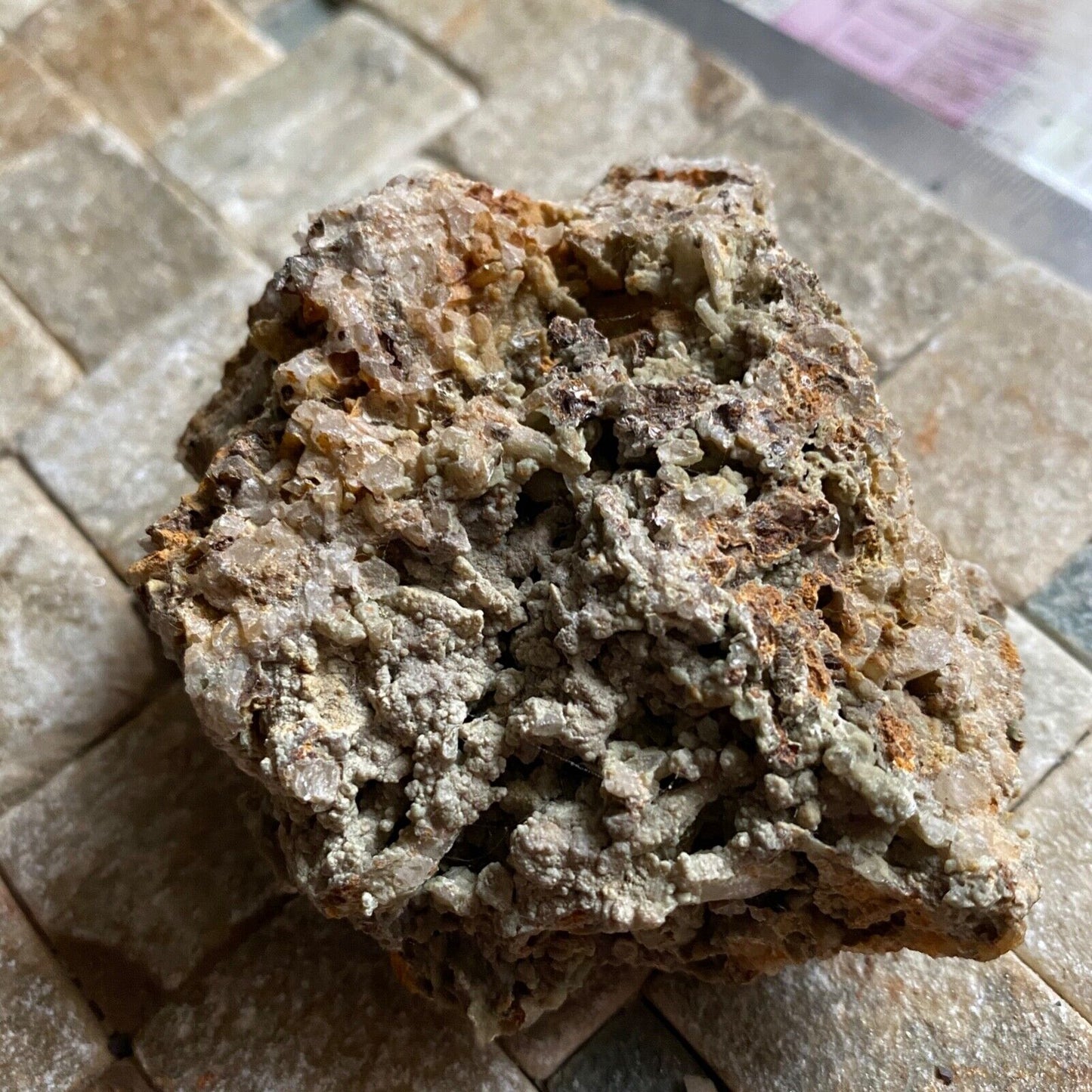 HEMIMORPHITE ON LIMONITE FROM OJUELA MINE, MEXICO 133g MF1276