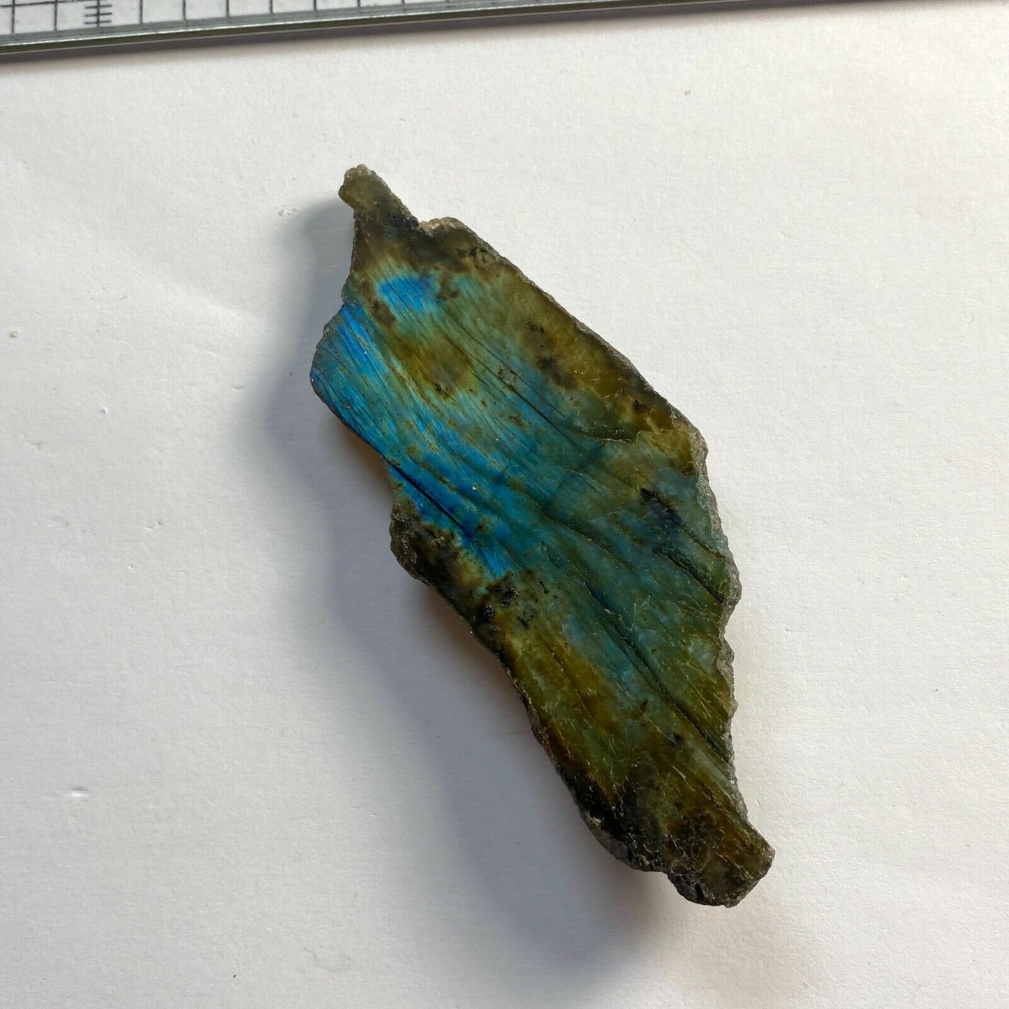 LABRADORITE  UNTREATED ROUGH SPECIMEN WITH ONE POLISHED FACE 33g  MF8398
