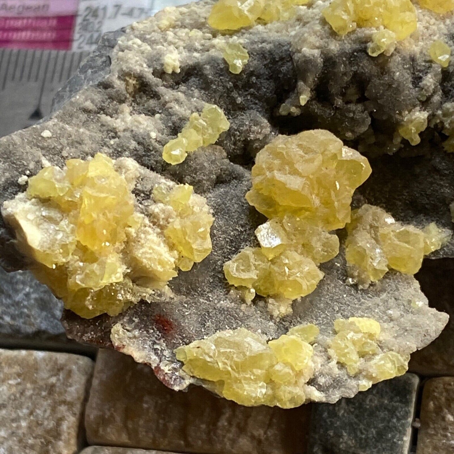 SULPHUR CRYSTALLISATION ON CELESTINE FROM SICILY 117g MF619