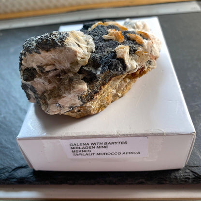 GALENA WITH BARYTES FROM MIBLADEN MINE, MOROCCO 534g MF1308