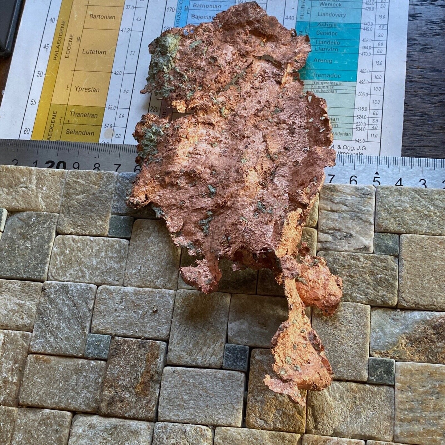 MINERAL MUESTRA RARO COBRE NATIVO TAMAÑO MÁS INUSUAL DE MICHIGAN MF6708