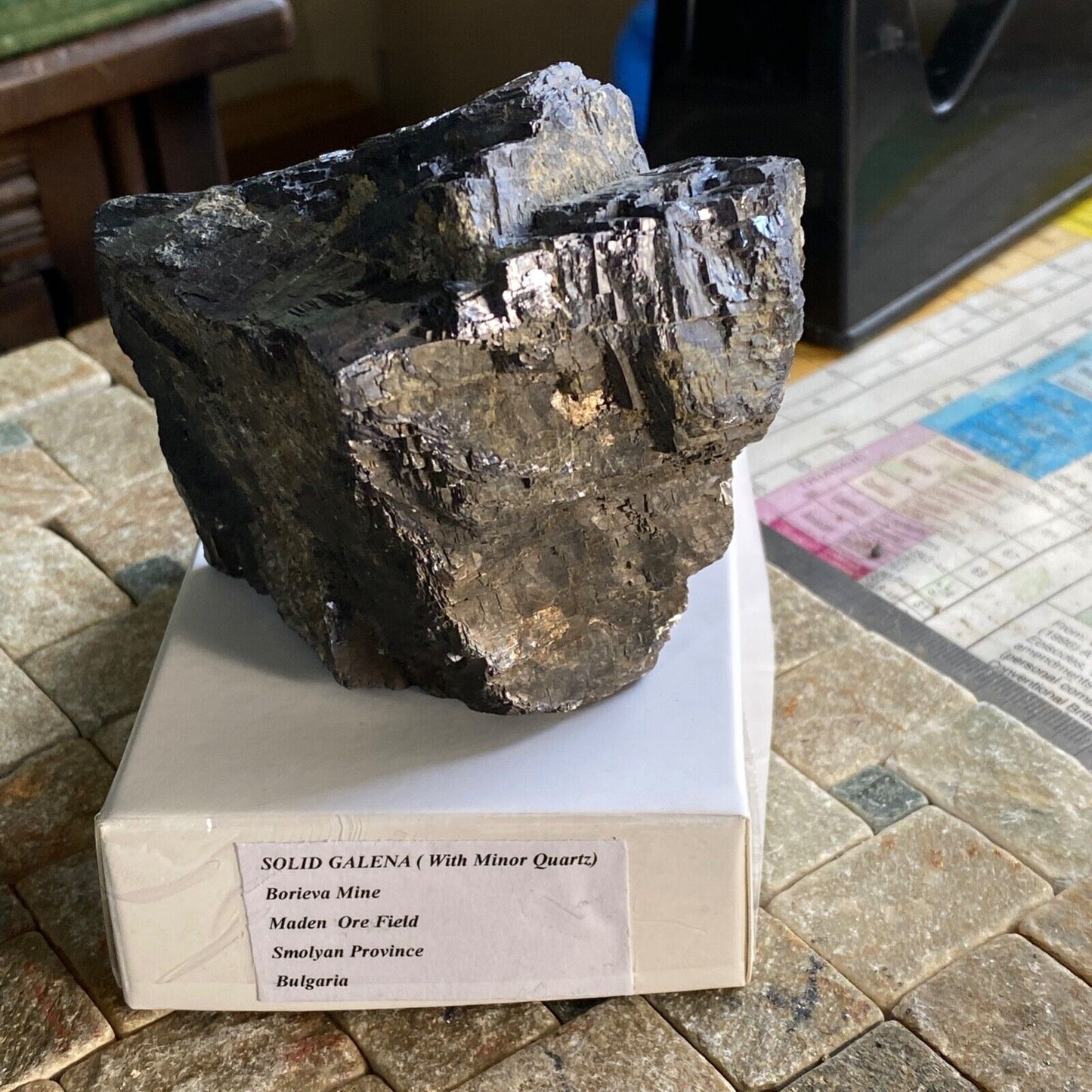 SOLID GALENA ORE FROM BORIEVA MINE, BULGARIA HEAVY 1020g MF1006